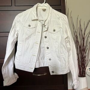 Mudd Girls white Distressed Denim Jacket
